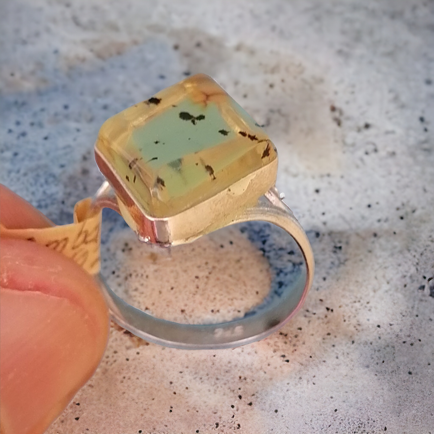 Anillo Ámbar y Plata 925 Talla 6