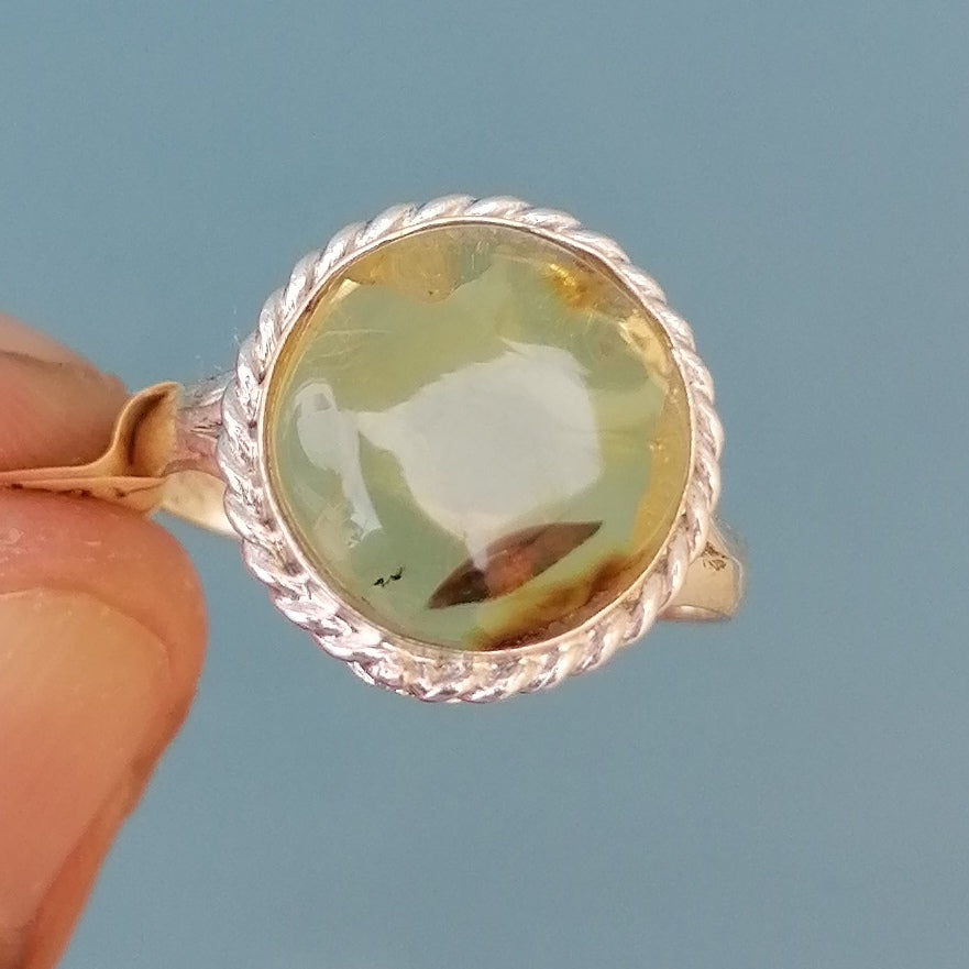 Anillo Ámbar y Plata 925 Talla 7