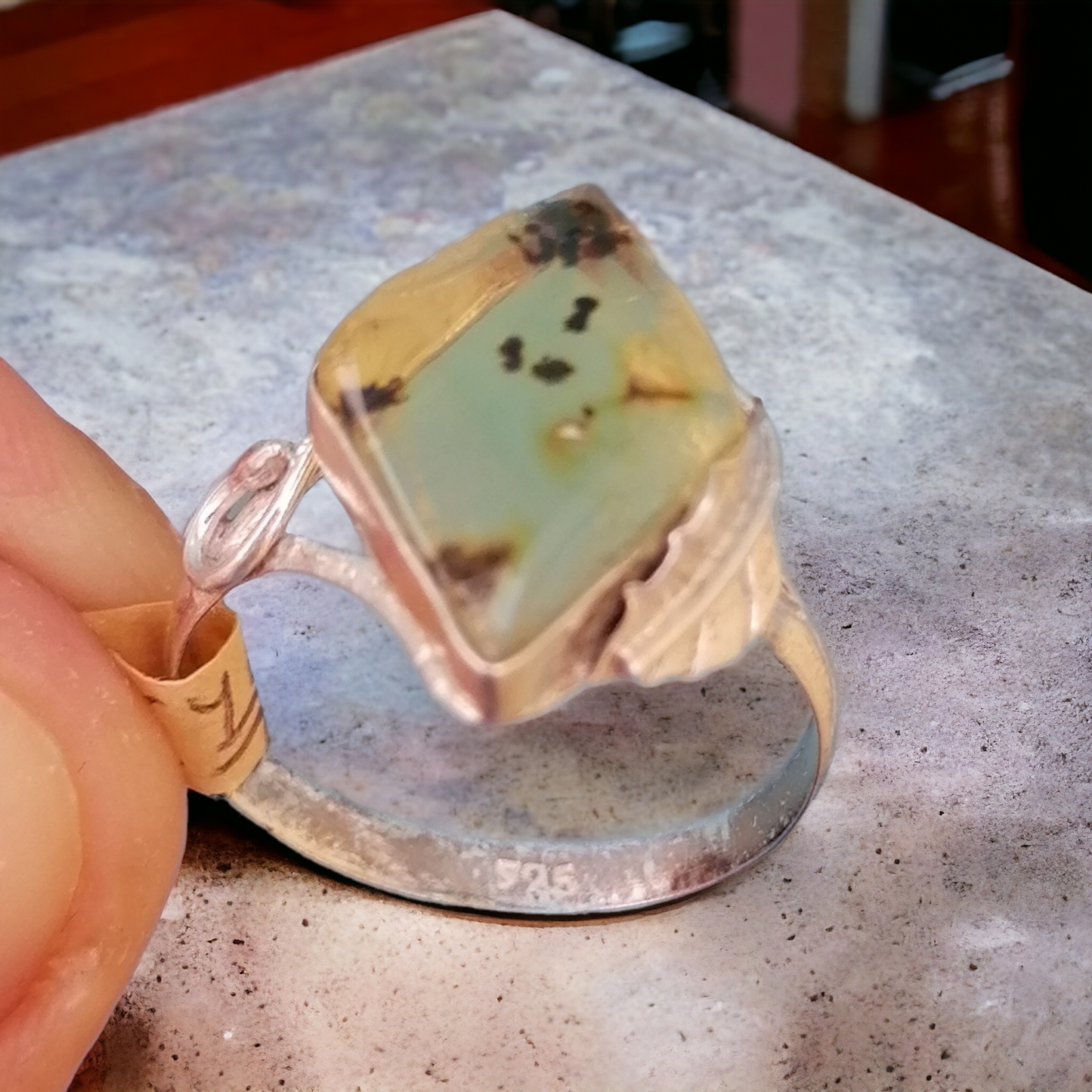 Anillo Ámbar y Plata 925 Talla 7