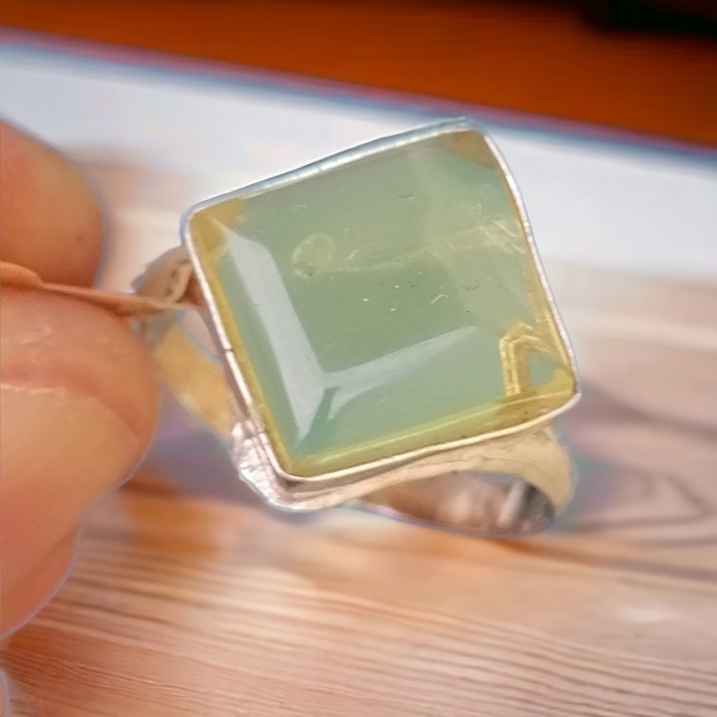 Anillo Ámbar y Plata 925 Talla 7