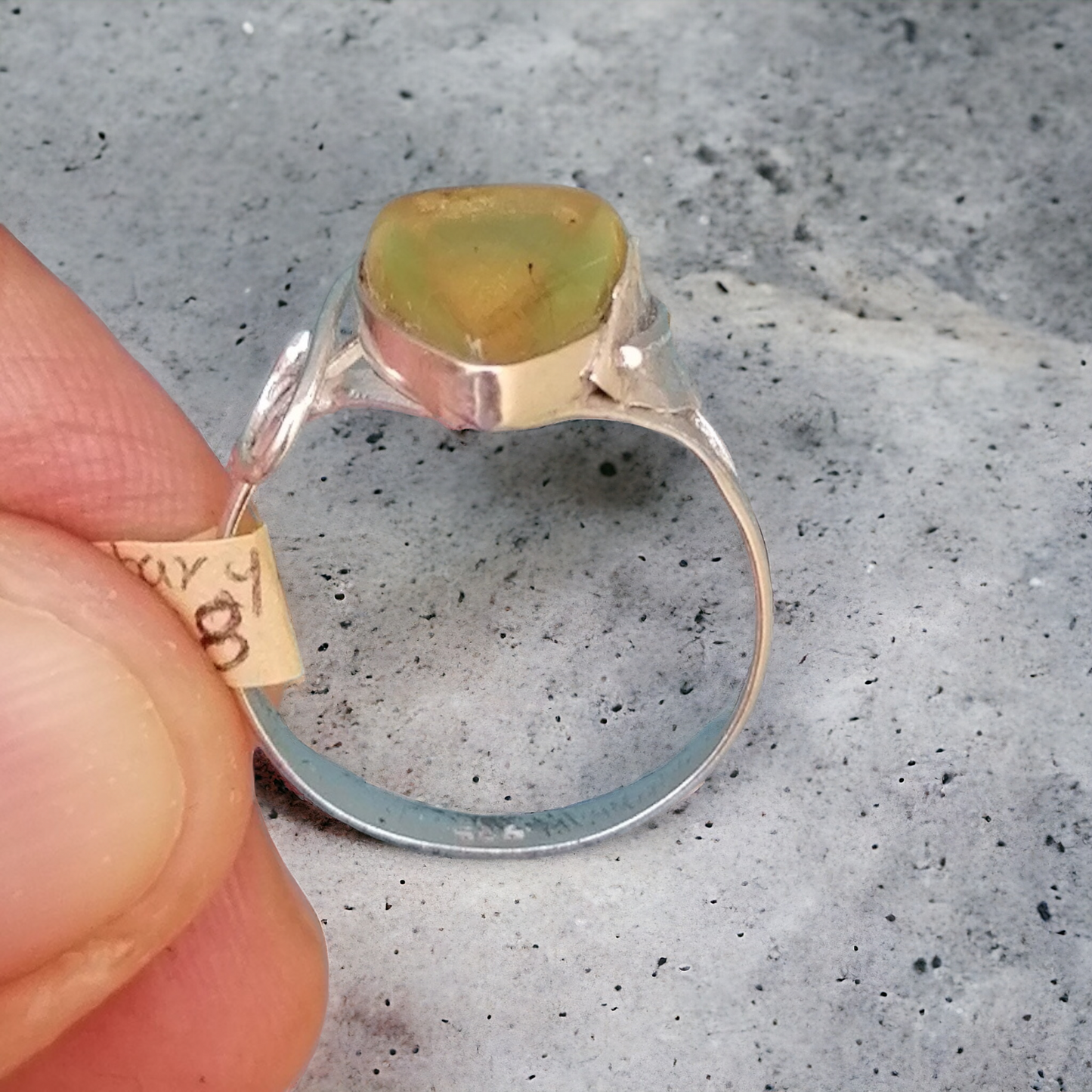 Anillo Ámbar y Plata 925 Talla 8