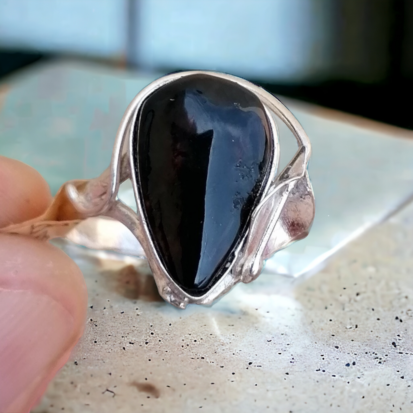 Anillo Ámbar y Plata 925 Talla 8