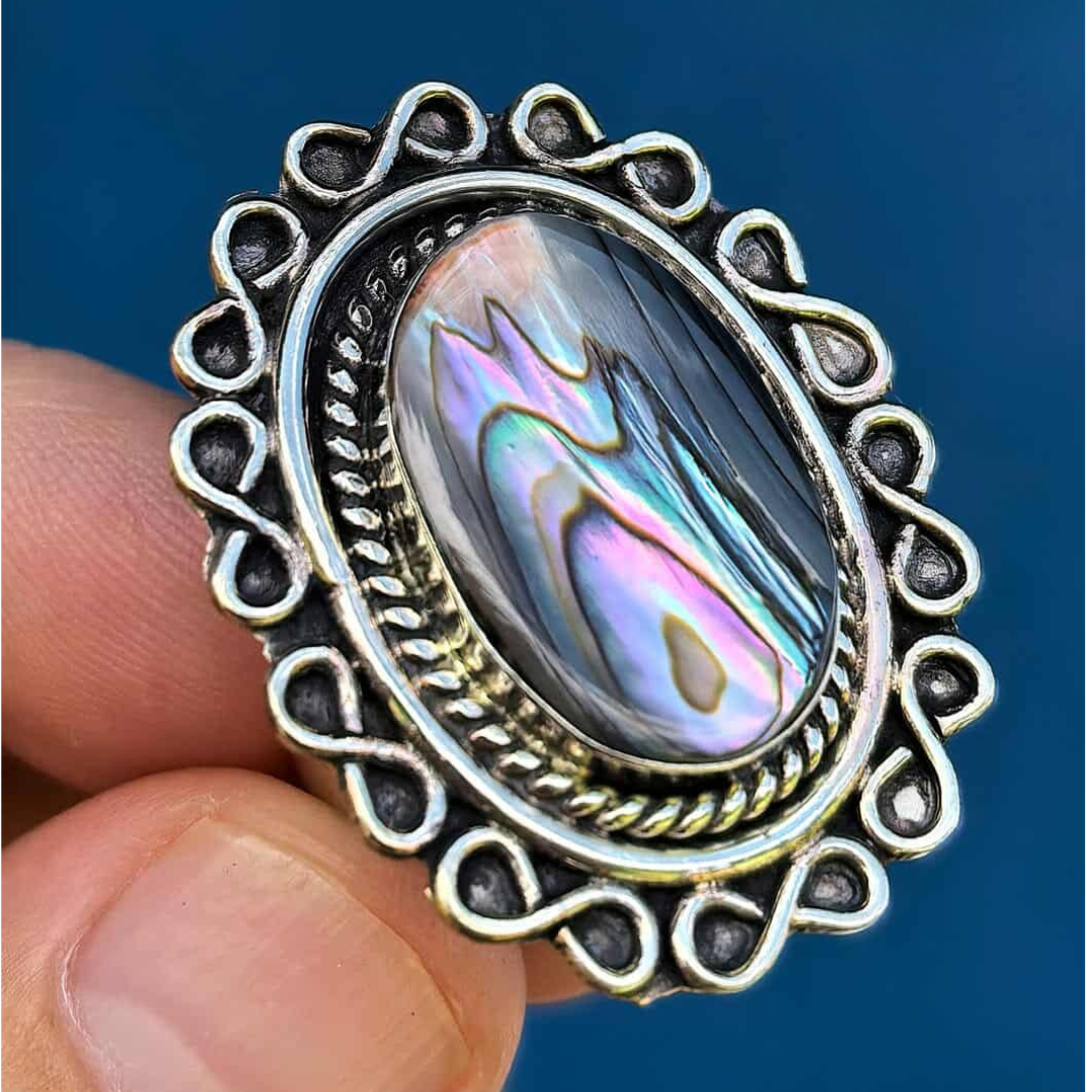 Anillo Garigoleado Abulón Ajustable