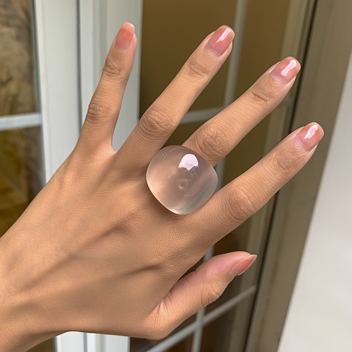 Anillo Resina Bola Transparente T7-T8