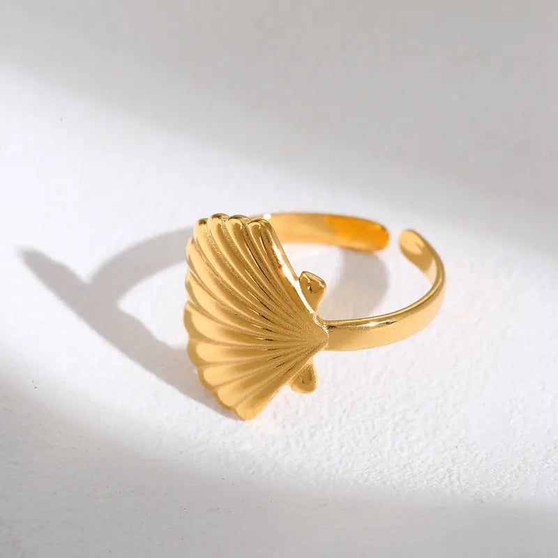 Anillo Dorado Almeja - Ajustable