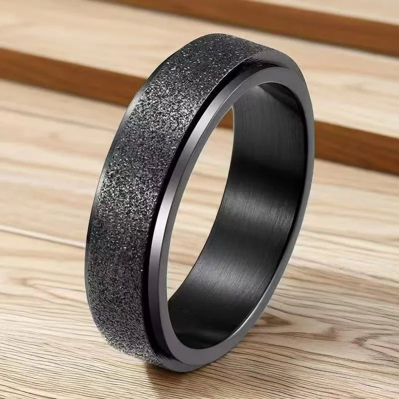 Anillo Color Negro con Acabado Granulado - Talla T08 10