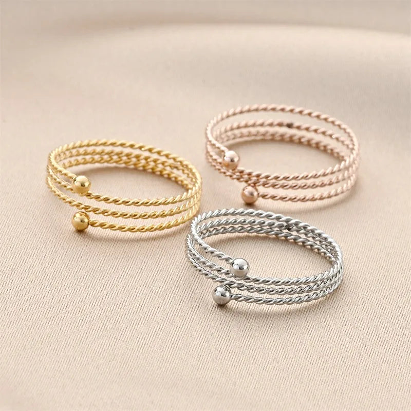 Anillo Plateado de Bobina - Ajustable