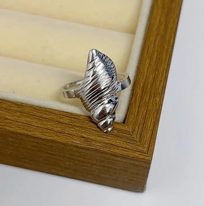 Anillo Plateado Caracol - Ajustable