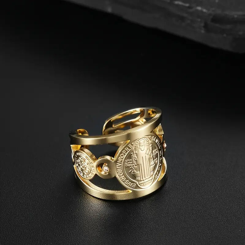 Anillo Dorado San Benito Ajustable