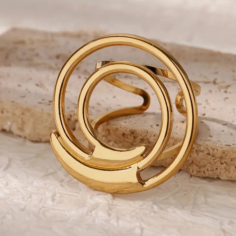 Anillo Dorado Espiral - Ajustable