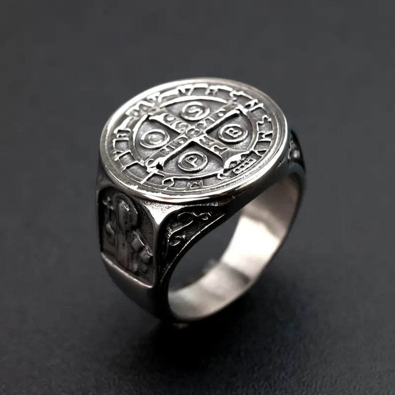 Anillo Plateado Oración Benedicta T13