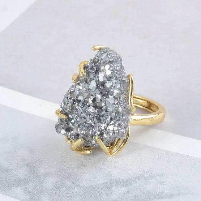 Anillo Dorado Ronda Pirita - Ajustable