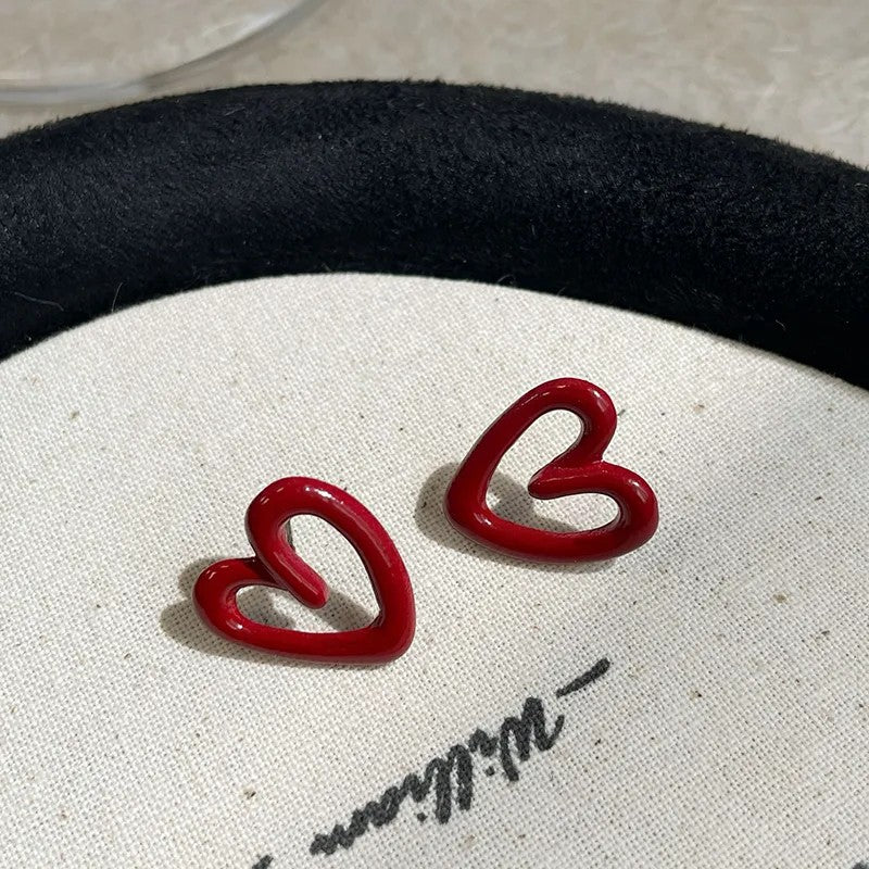 Aretes Corazón Rojo Infierno