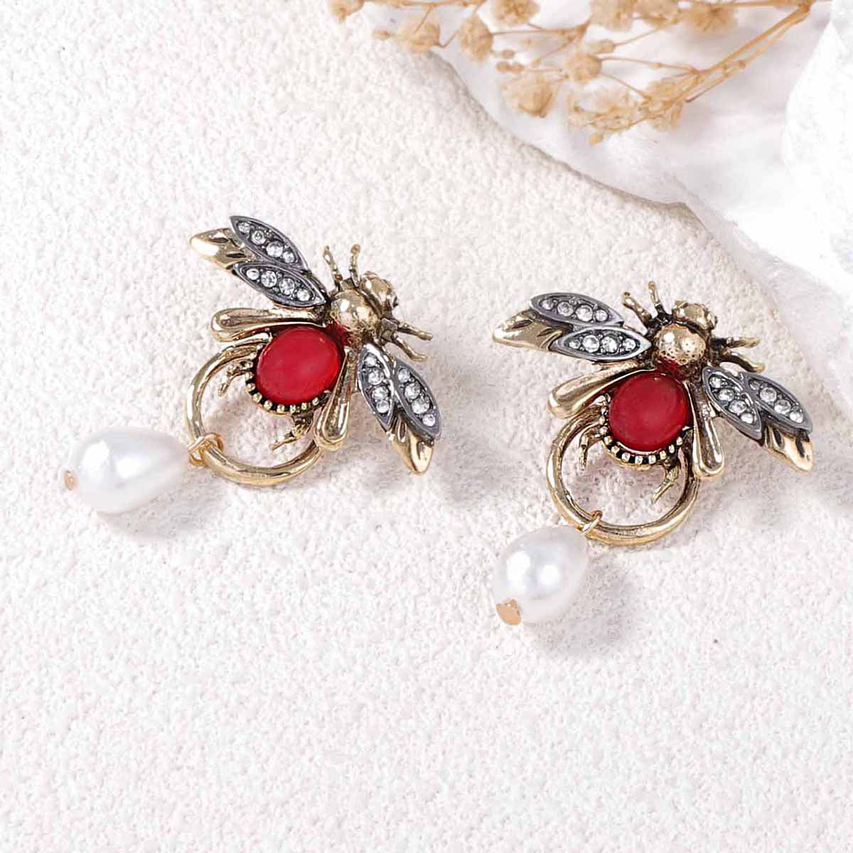 Aretes Abejas y Perla
