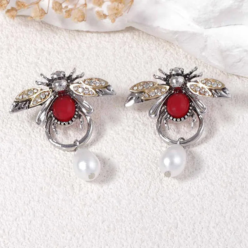 Aretes Abejas y Perla