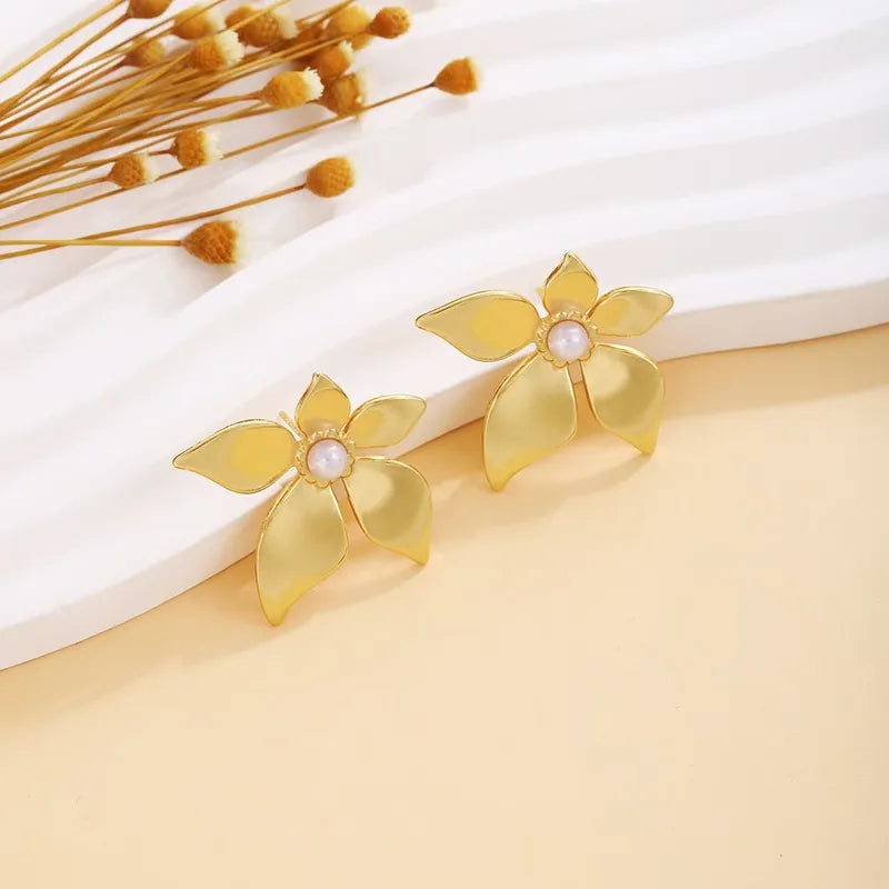 Aretes Dorados Flor