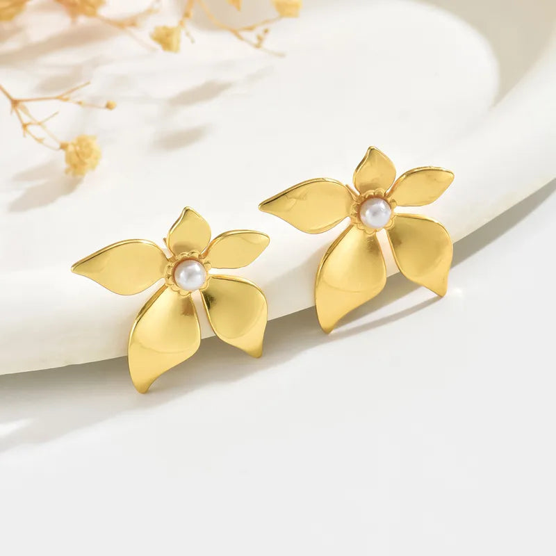 Aretes Dorados Flor