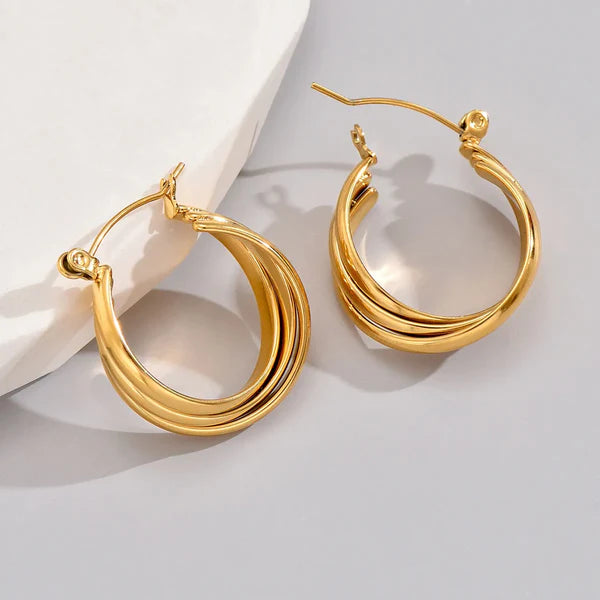 Aretes Dorados Arracadas Romanas Medianas