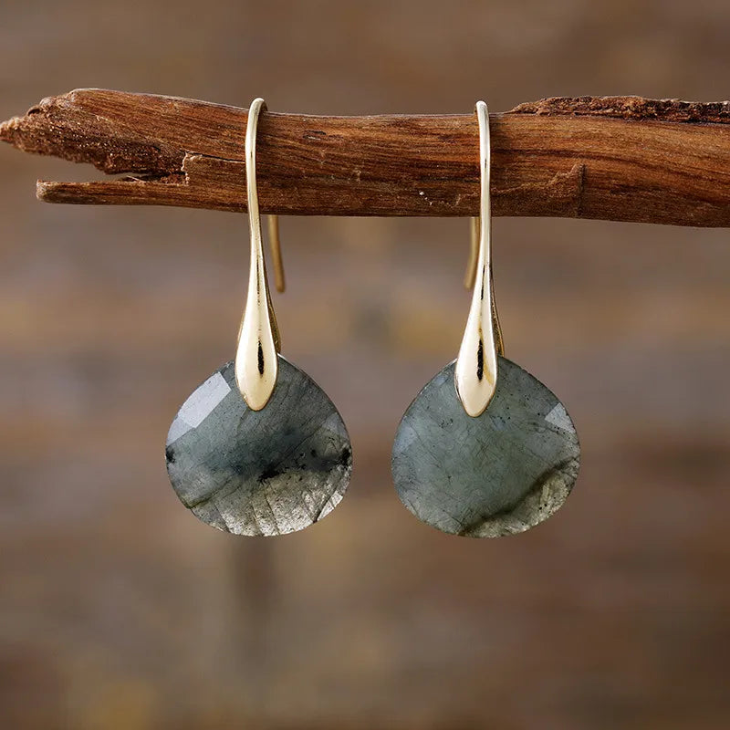 Aretes Plateado Labradorita