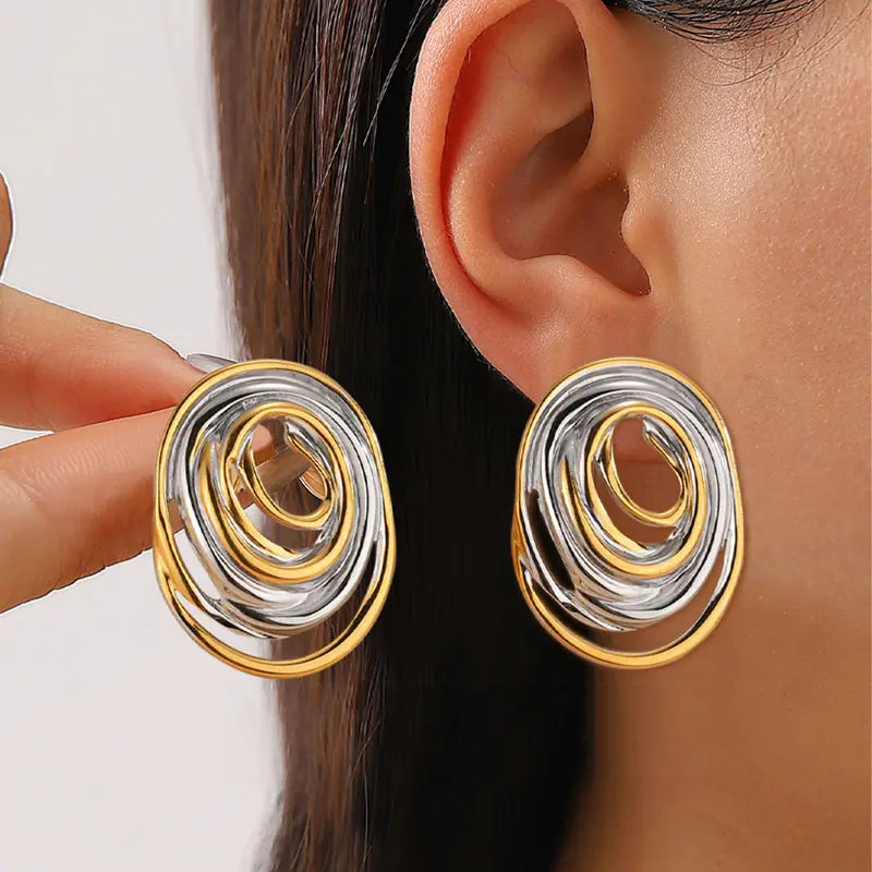 Aretes Bicolor Espiral