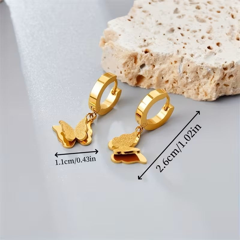 Aretes Dorados de Mariposa