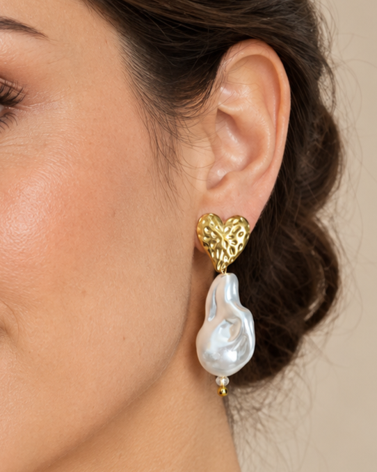 Aretes Perlas Barroca
