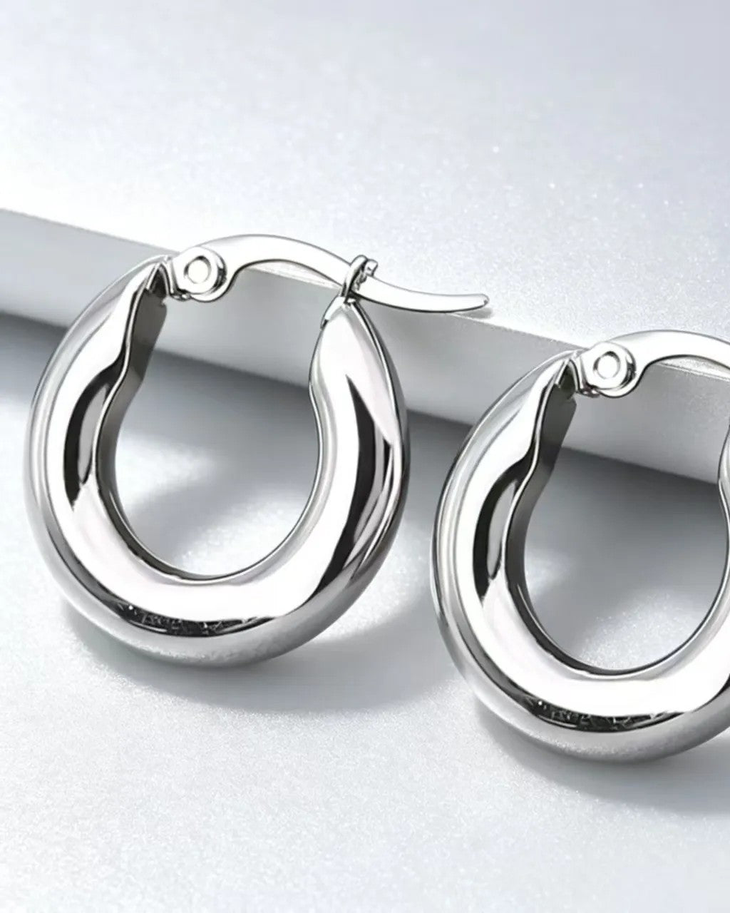 Aretes Plateados Arracadas 3D