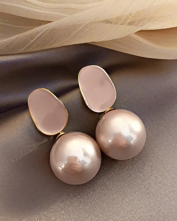 Aretes Perlas Rosa Gold