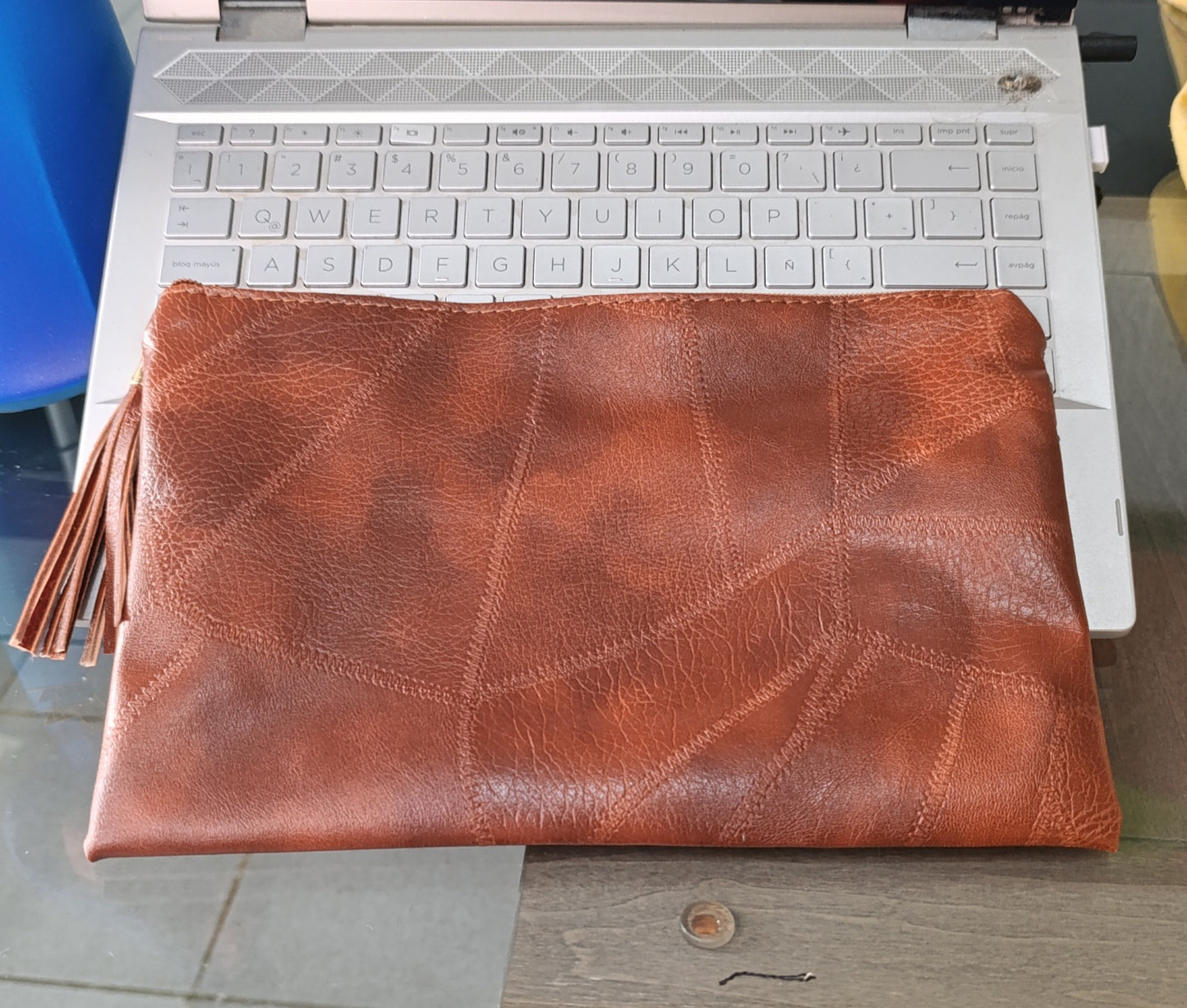 Clutch Café Texturizado Vintage