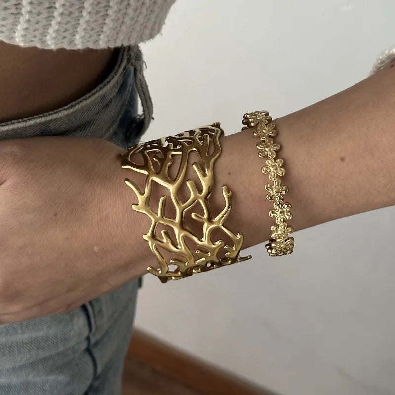 Brazalete Dorado Coral Marino