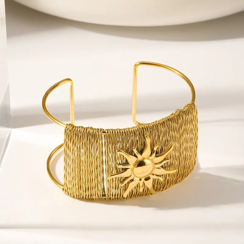 Brazalete Acero Alambrado Diseño Sol