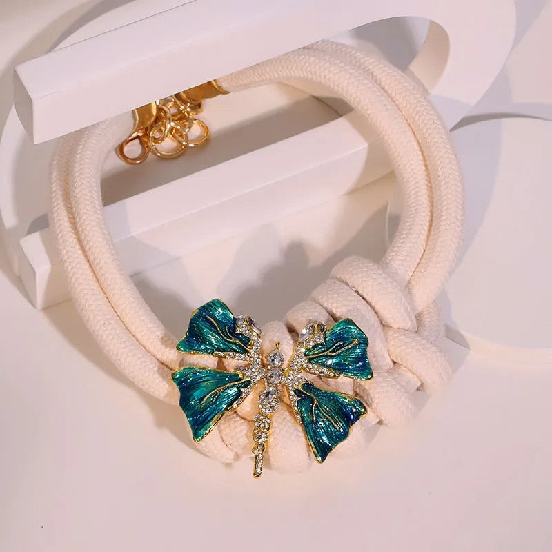 Collar Cordón Prendedor Libélula