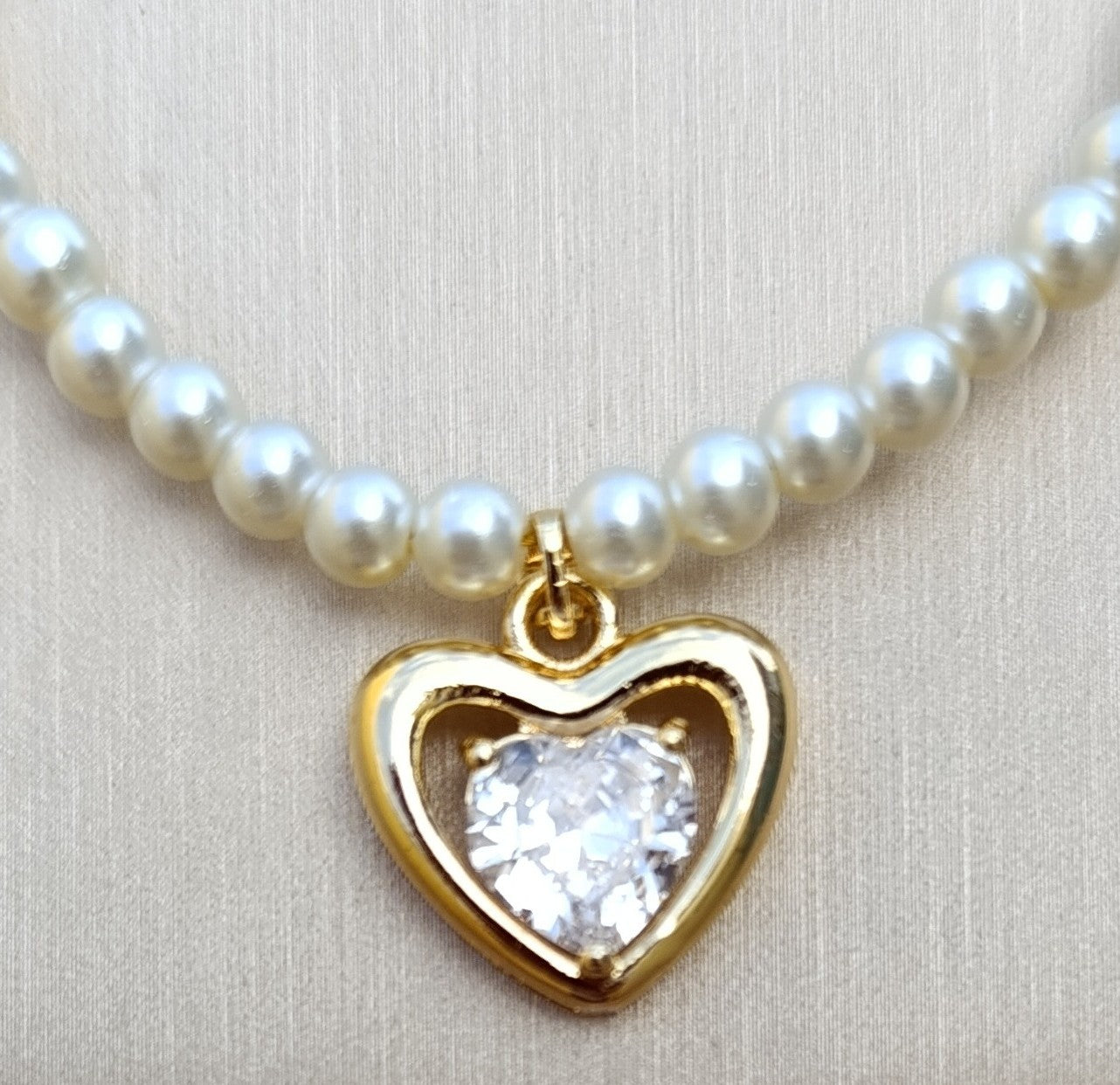 Collar Perlas Dije Corazón
