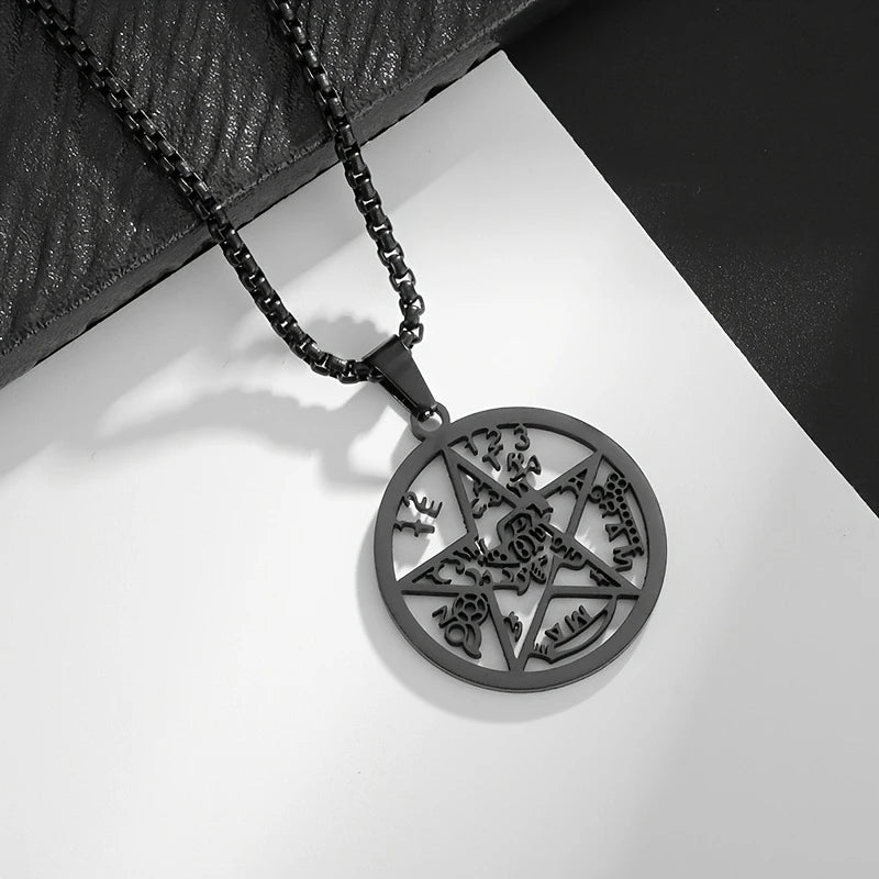 Collar Cadena Negra Dije Tetragrammaton