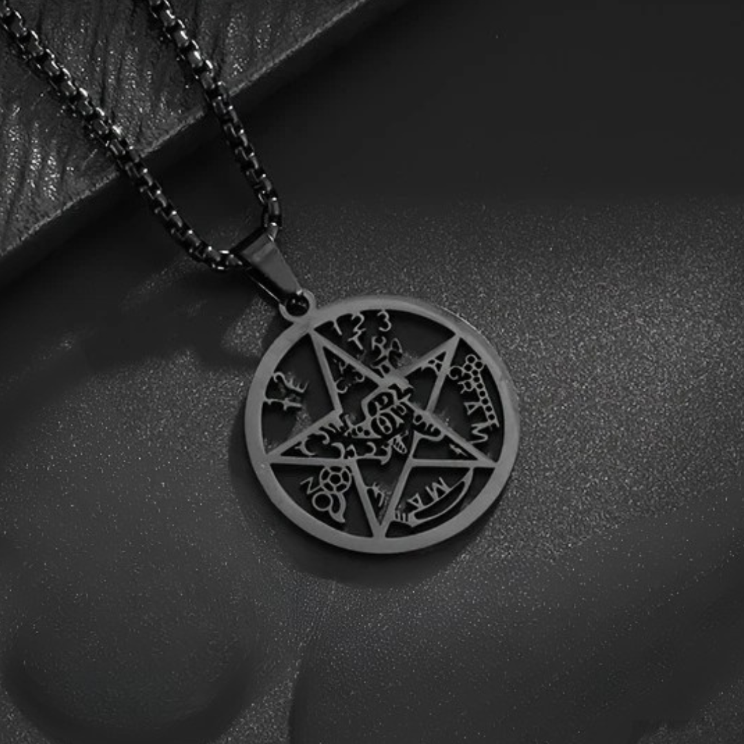 Collar Cadena Negra Dije Tetragrammaton