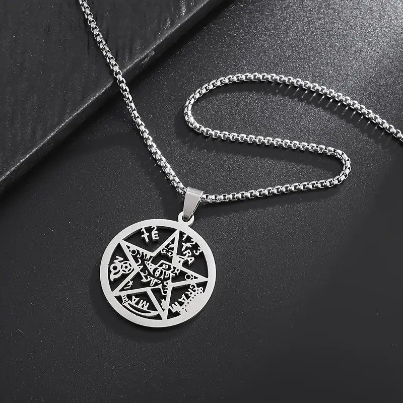 Collar Cadena Plateada Dije Tetragrammaton