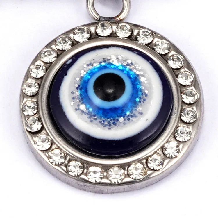 Collar Cadena Plateado Dije Ojo Turco
