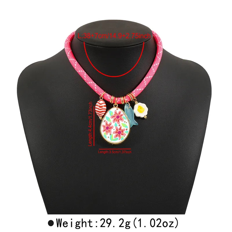 Collar Cordón Rosado Dijes Varios