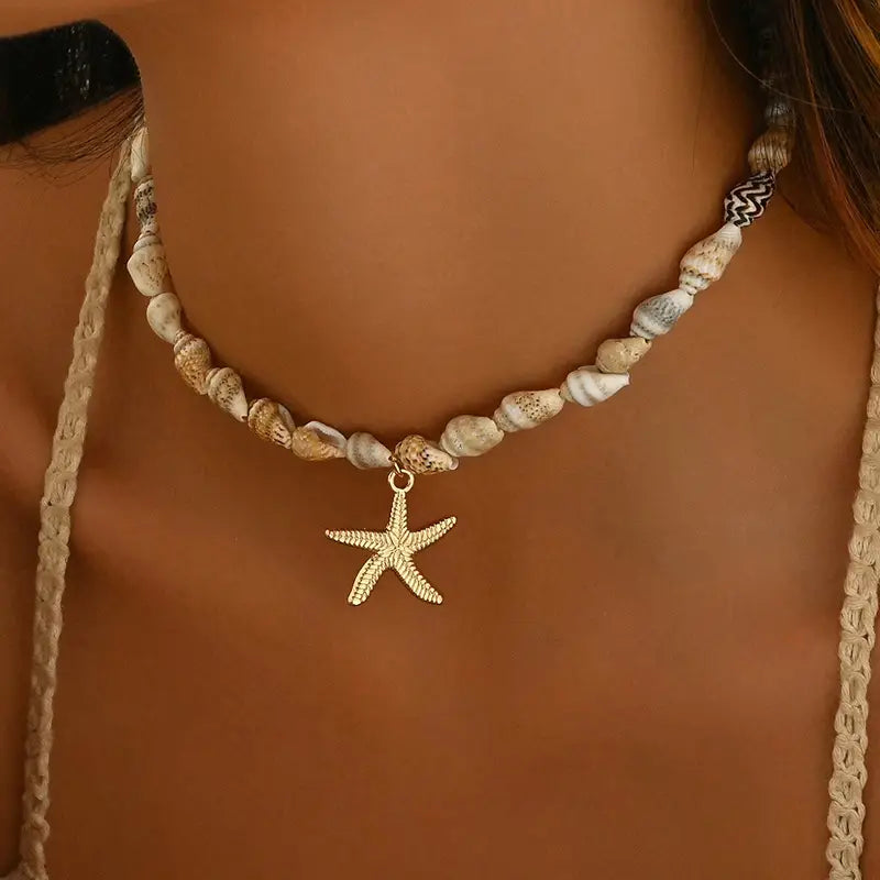 Collar de Caracoles Dije Estrella Mar