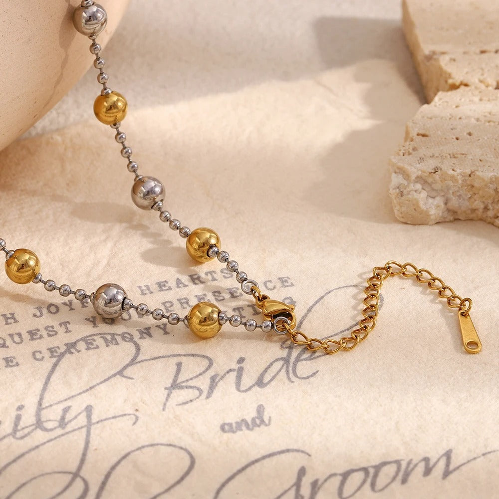 Collar Cadena y Cuencas Bicolor