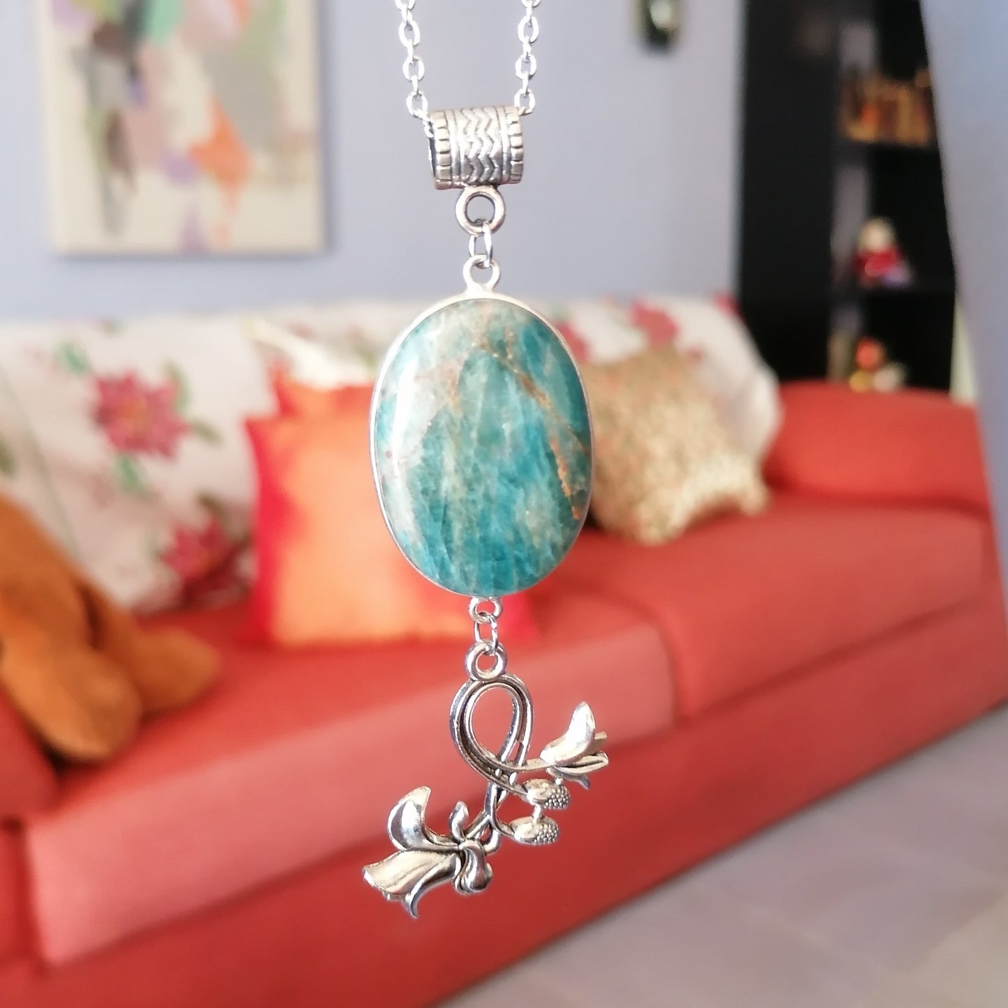 Dije de Apatito Azul Oval