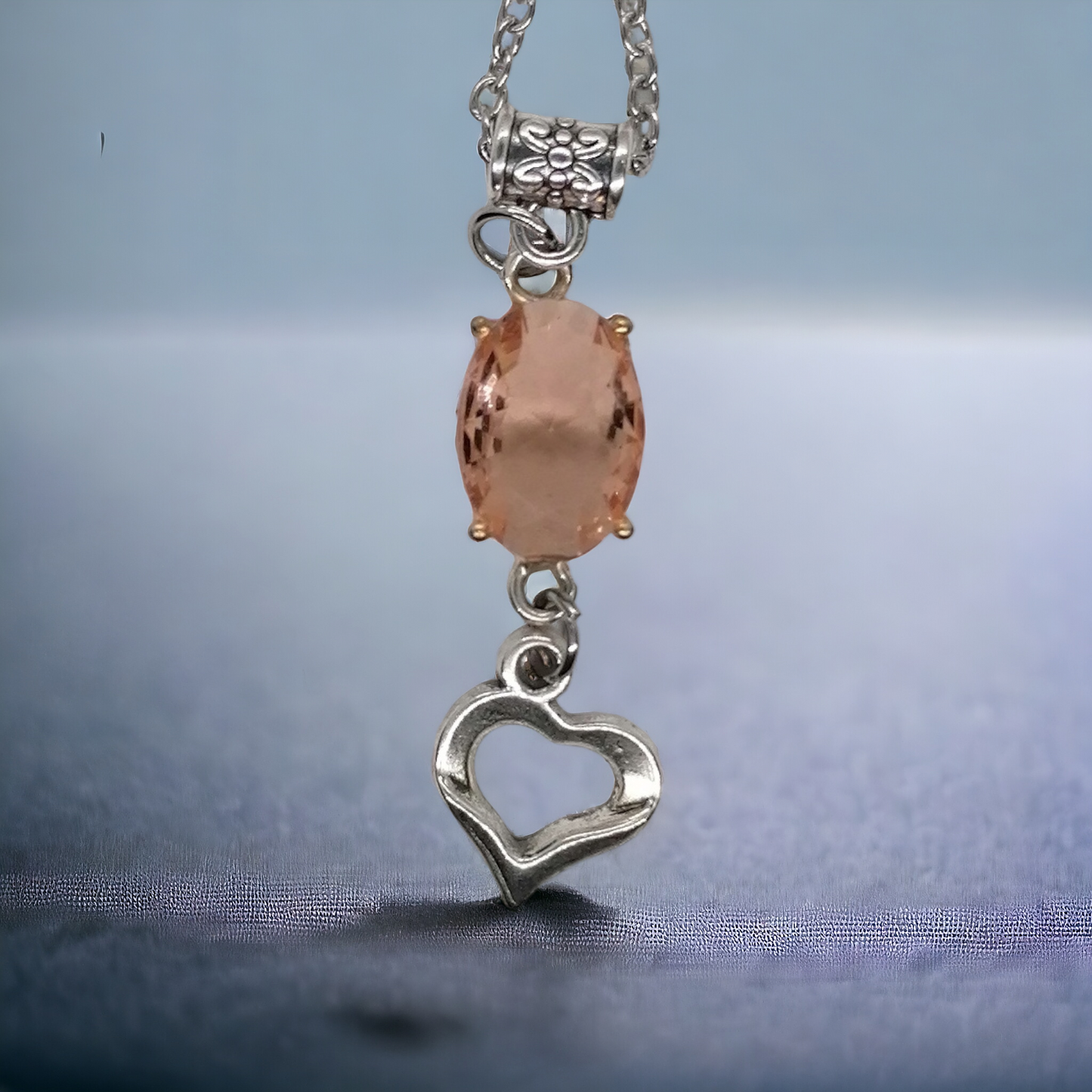 Dije de Cristal Morganita Oval