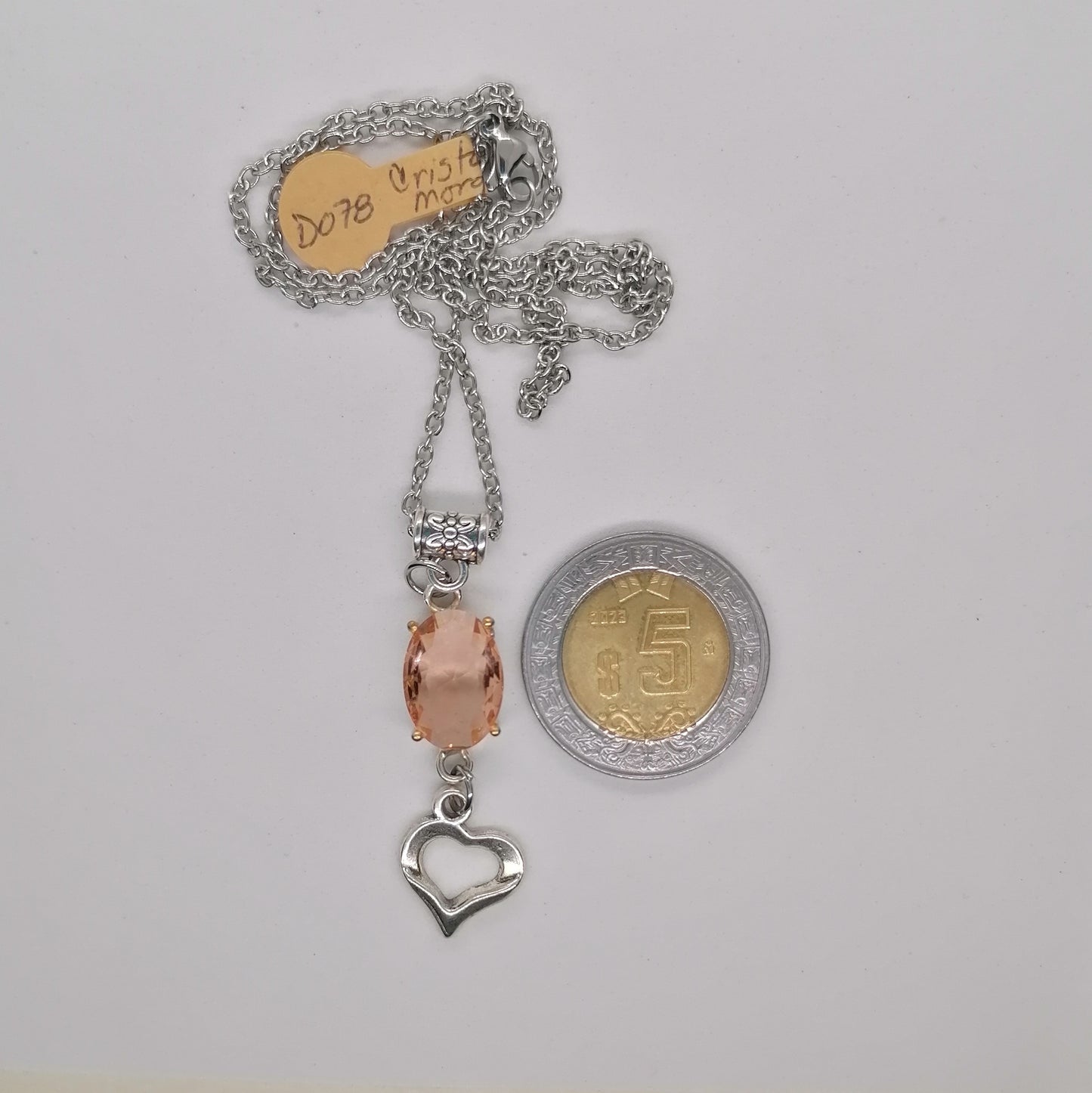 Dije de Cristal Morganita Oval