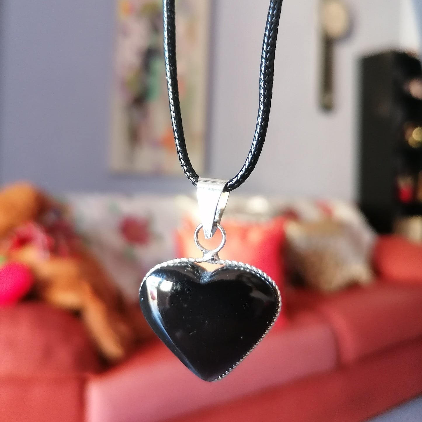 Dije Obsidiana Corazon