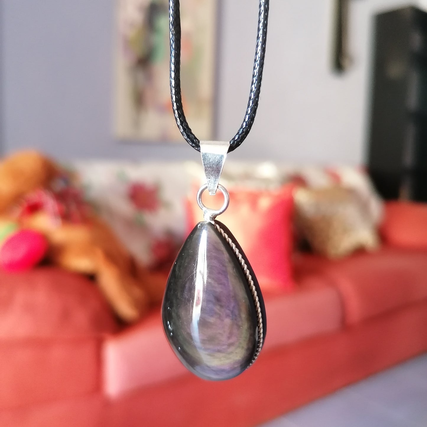 Dije Obsidiana Arcoíris