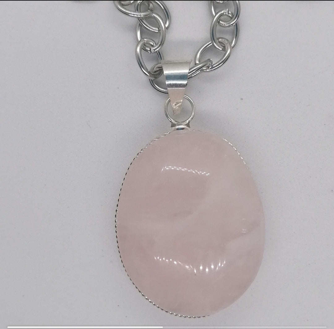 Dije Cuarzo Rosa Óval