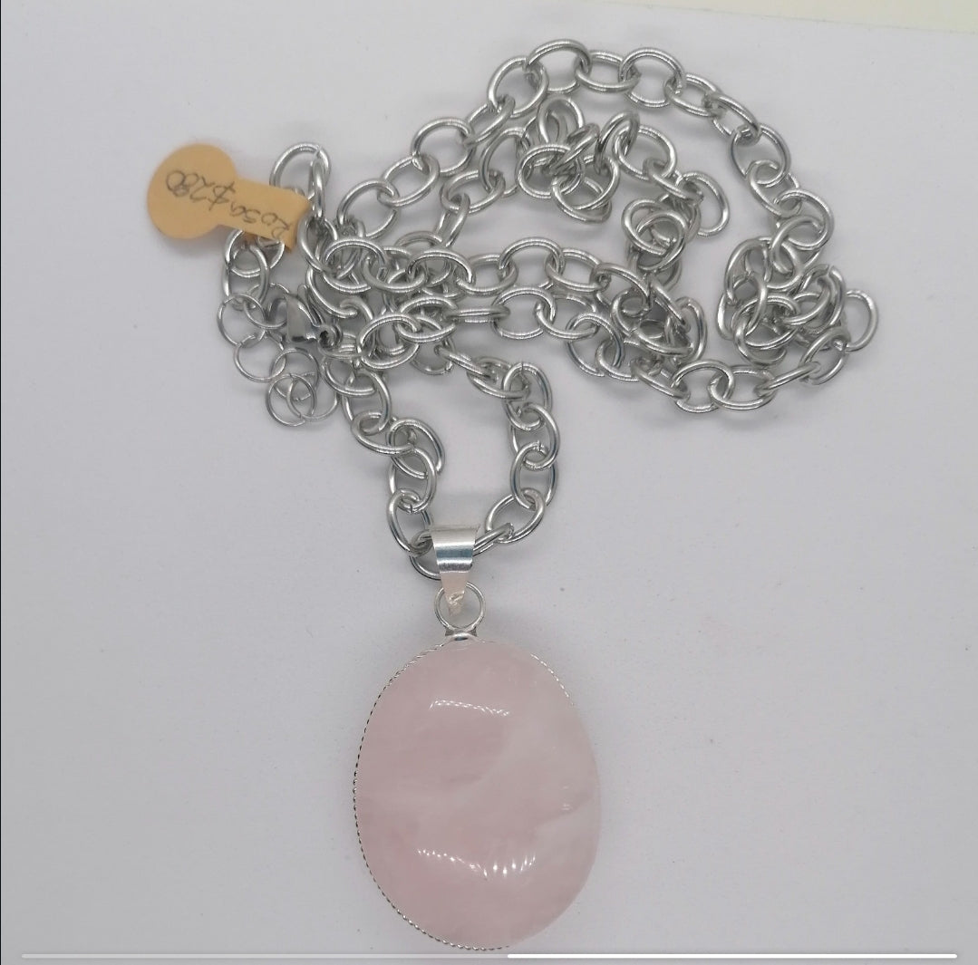 Dije Cuarzo Rosa Óval