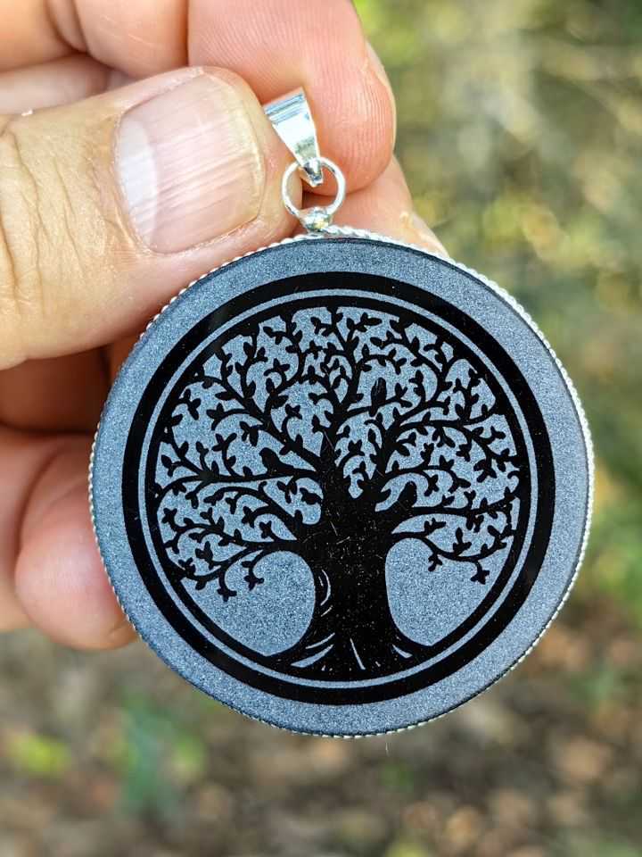 Dije Obsidiana Grabada Árbol de la Vida