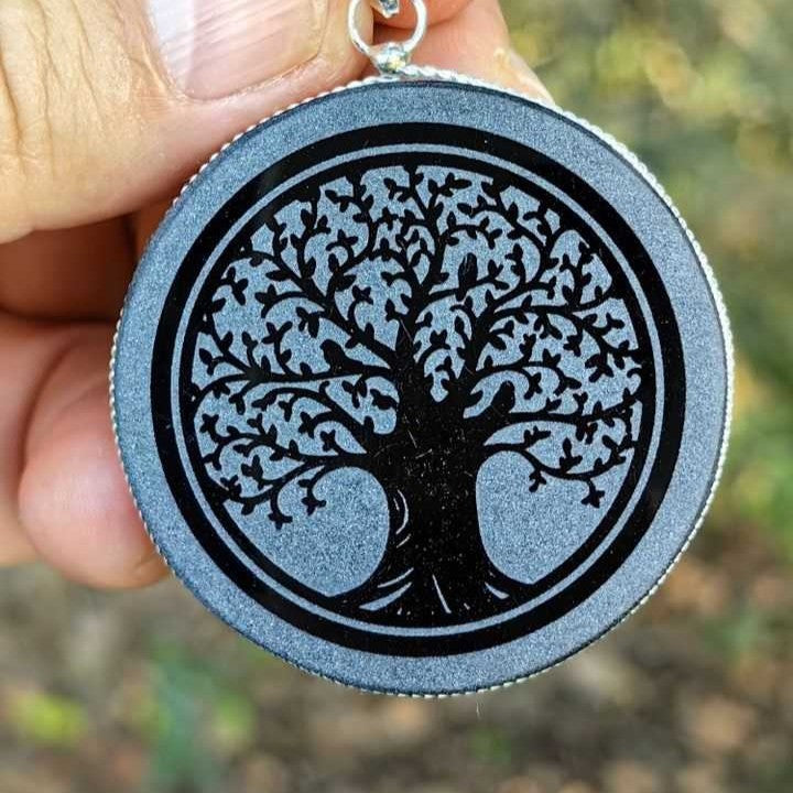 Dije Obsidiana Grabada Árbol de la Vida