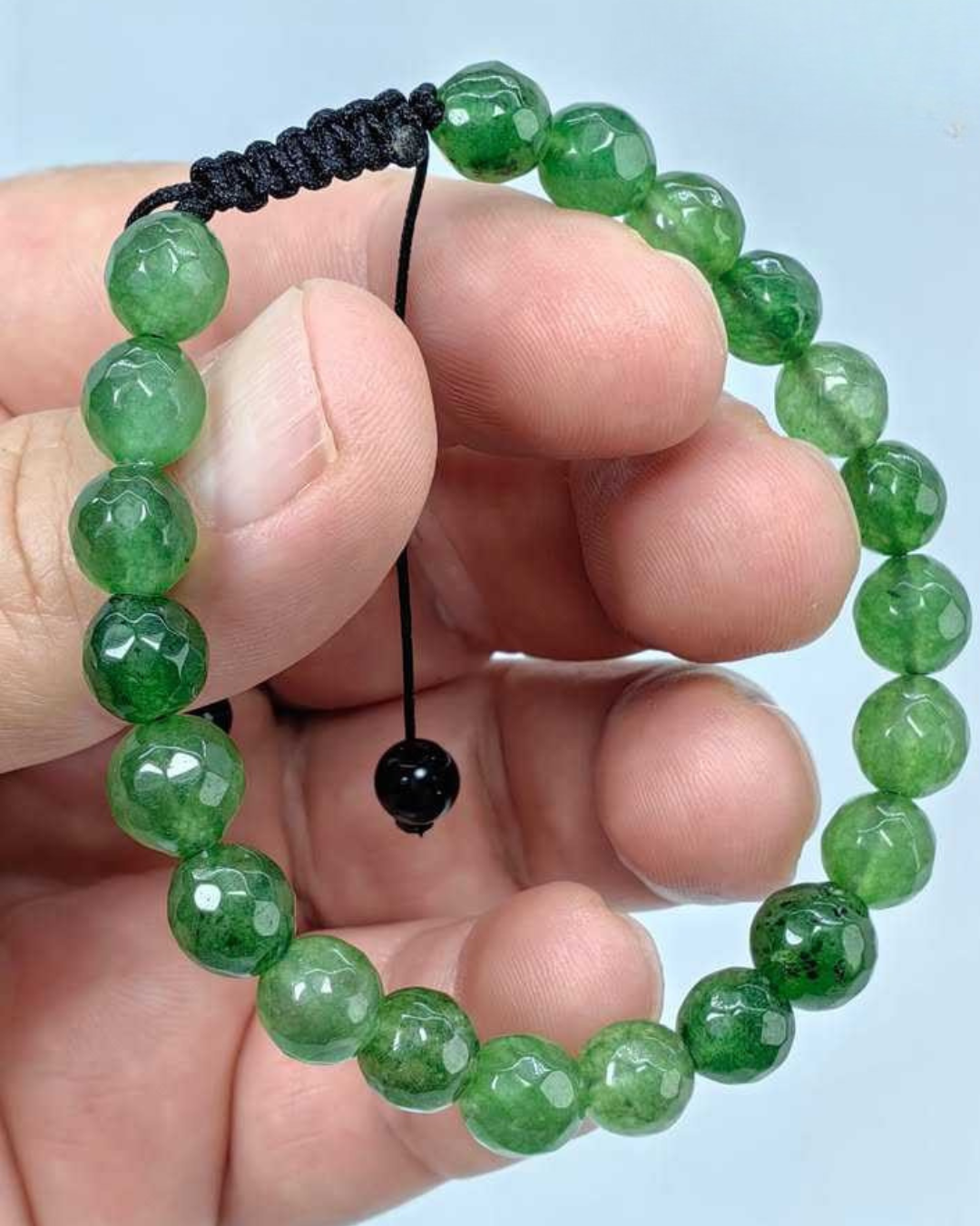 Pulsera Ágata Verde Facetada